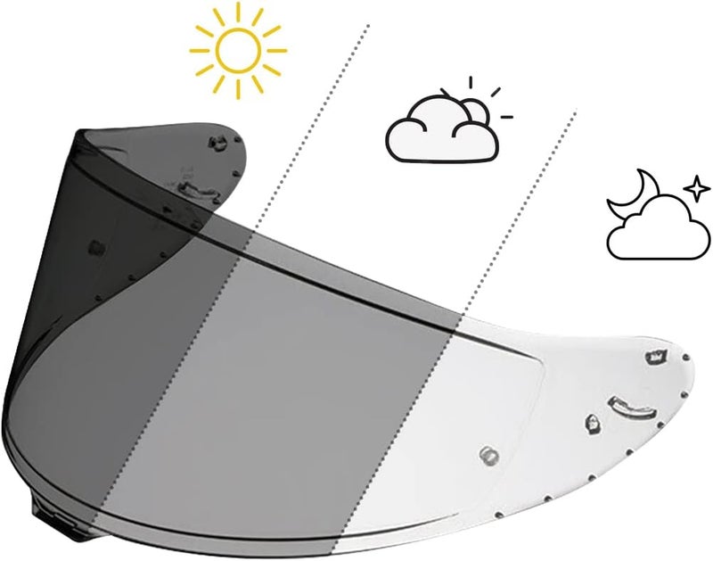 Puentemys CWR-F2 Photochromic Shield Helmet Visor Replacement for RF-1400, Z8, NXR2 Motorcycle Helmets (Clear to Smoke) (CWR-F2) - Image 1